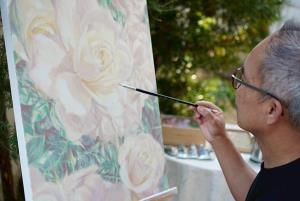 ภาพวาดกลางสวนกุหลาบ ที่ผลิบานในเทศกาล Bangkok Design Week 2026