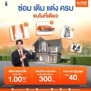 ธอส.ถือฤกษ์ดี ปีใหม่ไทย  จัดสินเชื่อต่อเติม ซ่อมแซม  ครบจบในที่เดียว อัดเม็ดเงินเข้าระบบเพื่อกระตุ้นเศรษฐกิจ