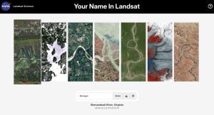 ภาพอักษร M มาจากแม่น้ำ Shenandoah River รัฐ Virginia พิกัด 38?46'32.2 N 78?24'07.1 W