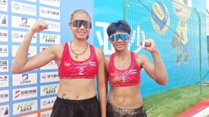 "ธาราวดี- วรพีรชยากร" เฉือนเจ้าถิ่น 2-1 เซต ทะลุชิงทองลูกยางเอเชียนบีชเกมส์ที่จีน