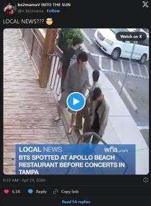 ร้านอาหารโดนถล่มหนักขายคลิป “BTS” ไม่รักษาความเป็นส่วนตัวศิลปิน