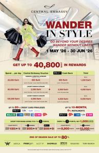 เซ็นทรัล เอ็มบาสซี จัด “Wander in Style 2026”  จัดเต็มดีลพิเศษและ Cashback พร้อมเซอร์ไพรส์