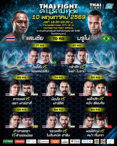 ปทุมธานีเดือด! พีพีทีวี ยิงสด "แสนชัย" นำทัพ THAI FIGHT ปะทะนักชกต่างแดน 10 พ.ค.นี้