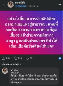 “ทนายนิด้า” เตือนโพสต์คลิปเสียง เสี่ยงผิดอาญาฐานหมิ่นประมาท ปมดรามา “ทราย สก๊อต”