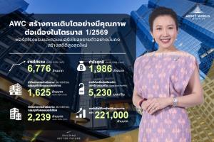 AWC ต่อยอดพอร์ตสู่ 2.2 แสนล้าน Q1/69 โกย 6.7 พันล้าน เพิ่ม 9.5%