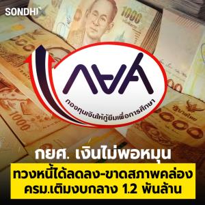 กยศ.เงินไม่พอหมุน ทวงหนี้ได้ลดลง-ขาดสภาพคล่อง ครม.เติมงบกลาง 1.2 พันล้าน